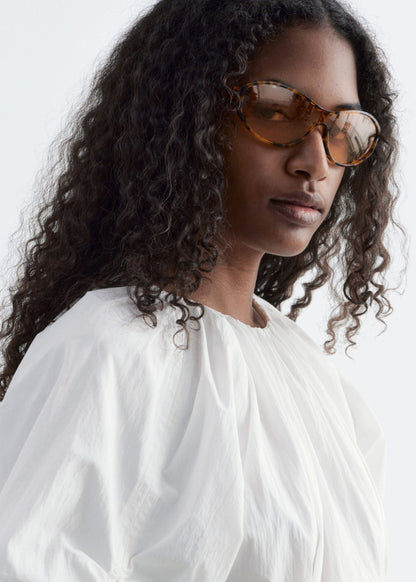 Sculptural Drawstring Midi Dress
