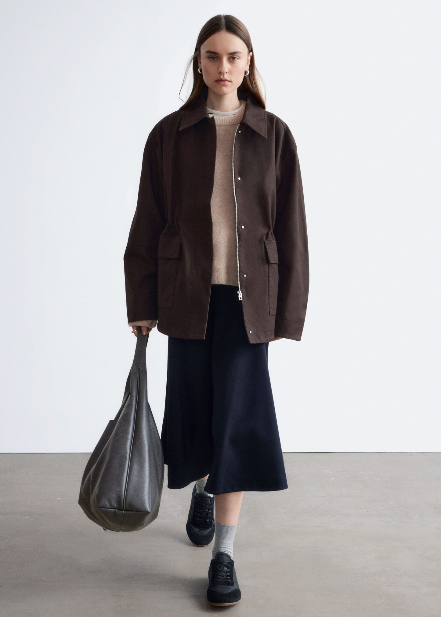 Oversized Drawstring Utility Jacket