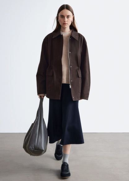 Oversized Drawstring Utility Jacket