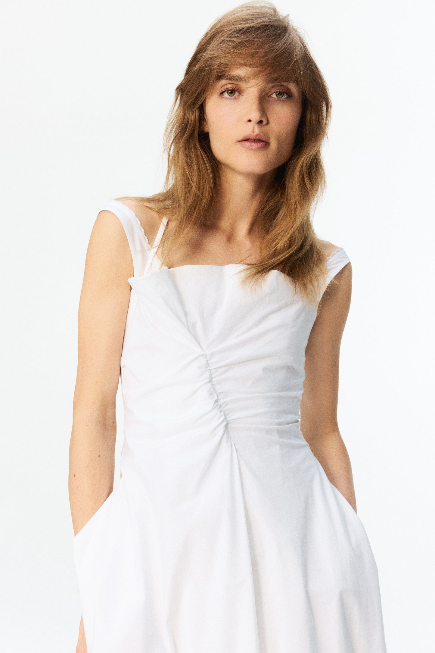 Layered poplin dress