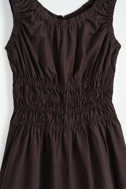 Shirred cotton jumpsuit