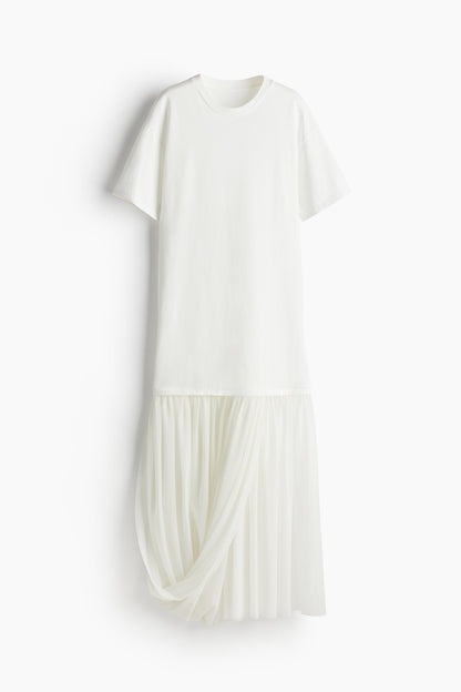 Mesh-detail T-shirt dress