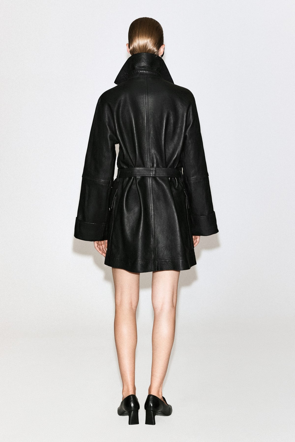 Belted Leather Workwear Jacket