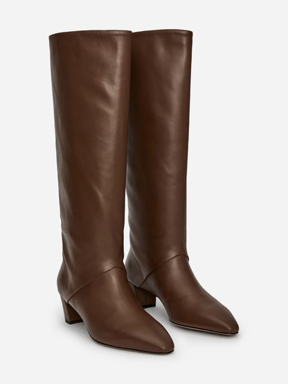 Mid-Calf Leather Boots