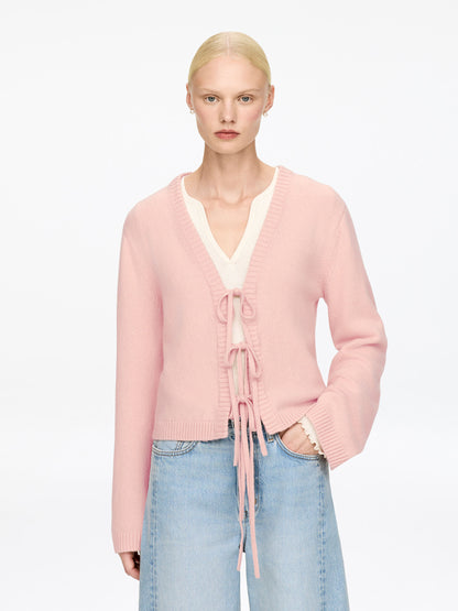 Wool Tie-Front Cardigan