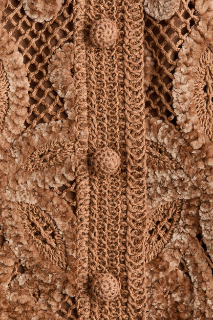 Cropped crochet-look top