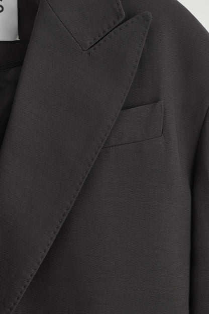 Contrast-Lined Double-Breasted Blazer