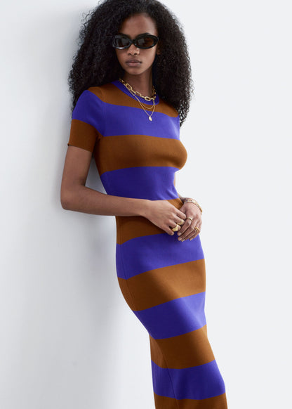 Rib-Knitted Maxi Dress - Purple/Brown - & Other Stories GB