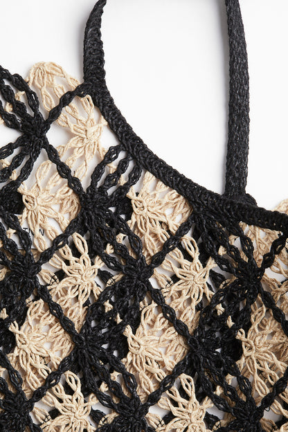 Crochet-look strappy top