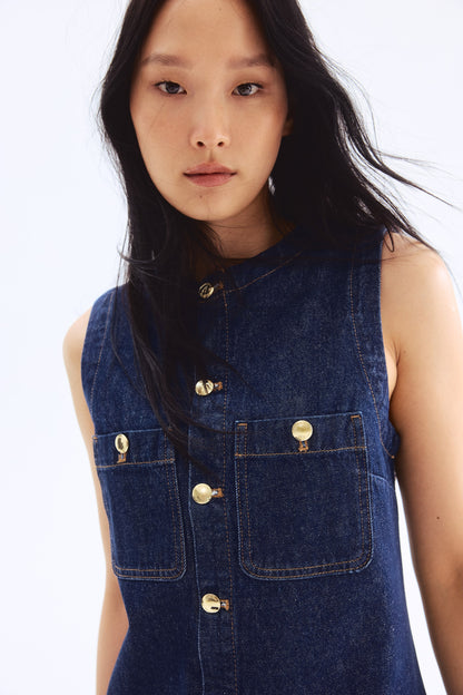 Sleeveless denim dress
