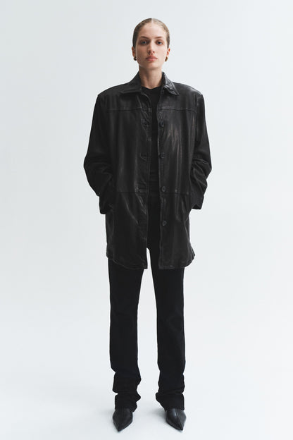 Leather coat