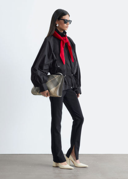 Nylon Funnel-Collar Jacket