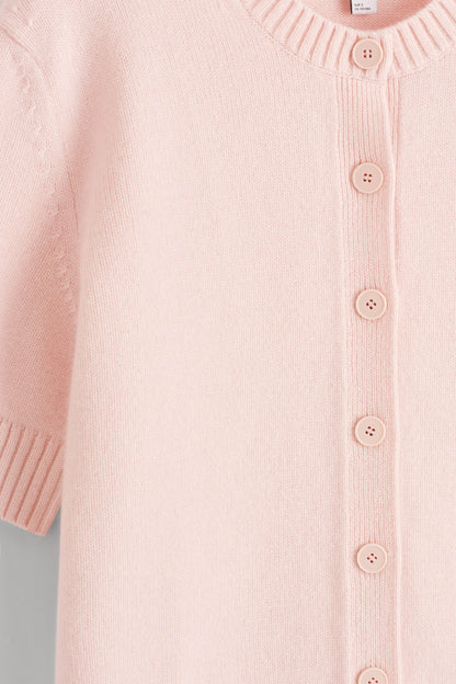 Merino Wool Short-Sleeved Cardigan