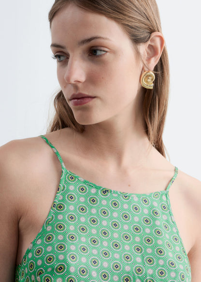 Contrast Binding Silk Top