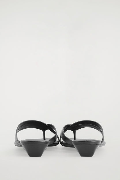 Crossover-Strap Kitten-Heel Sandals