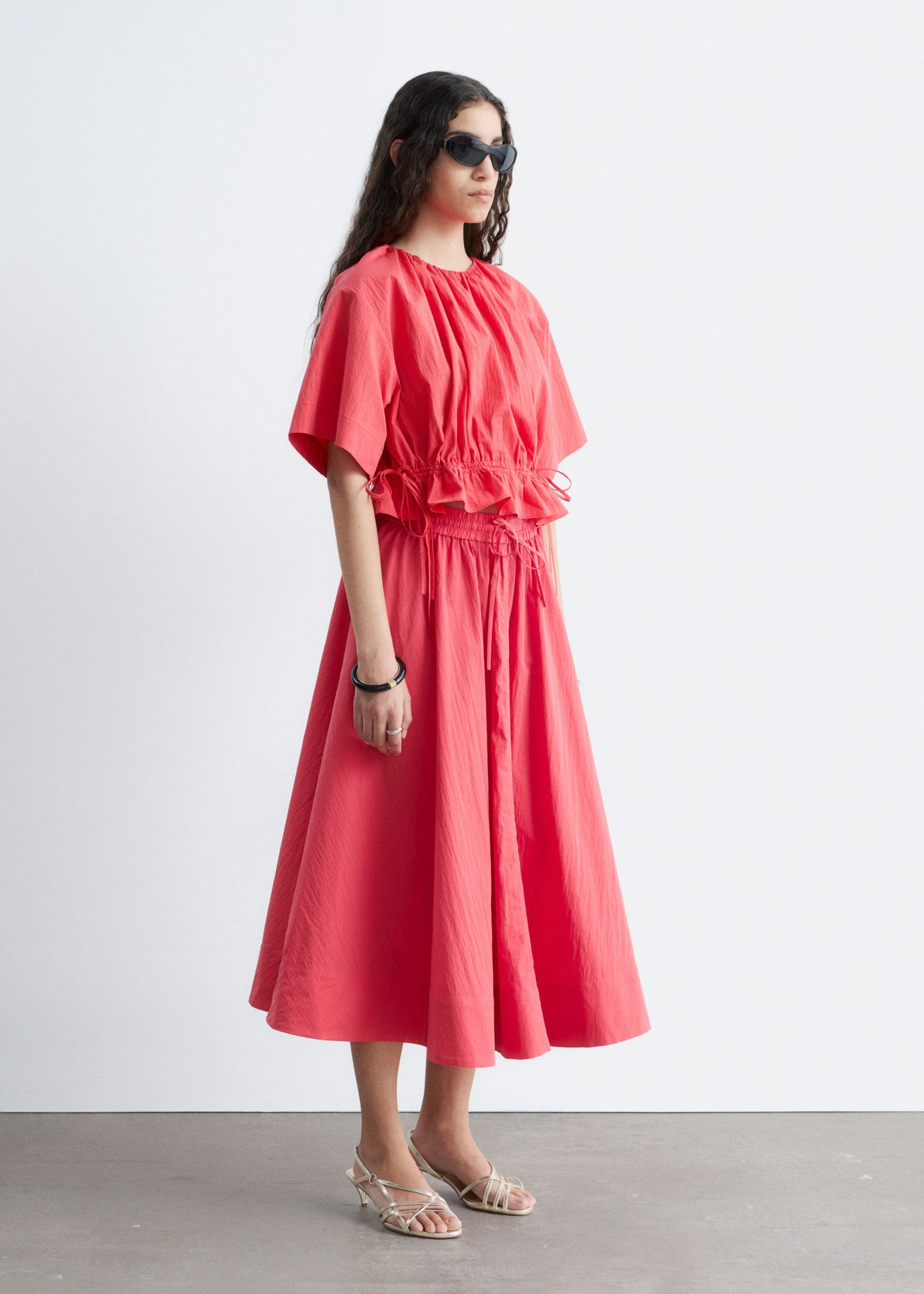 Gathered A-line Maxi Skirt