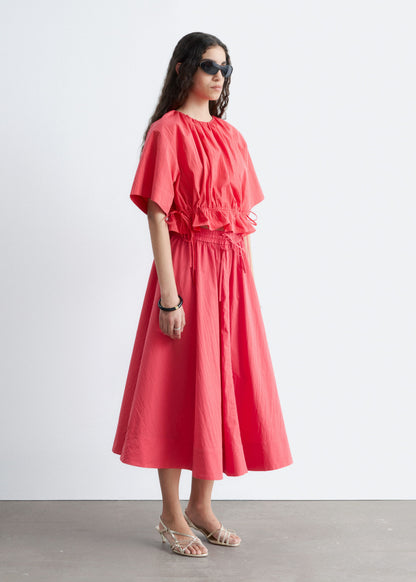 Gathered A-line Maxi Skirt