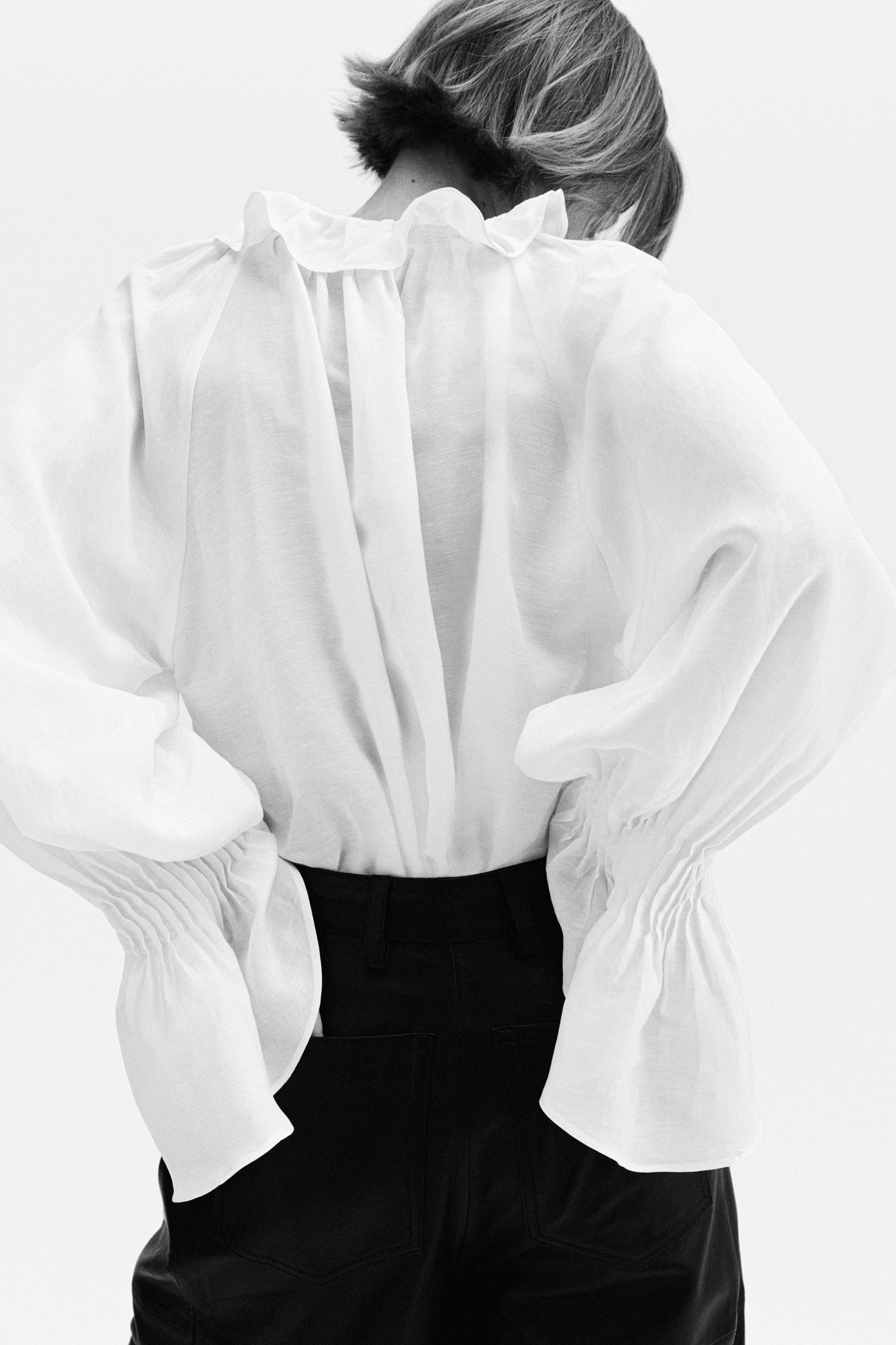 Oversized linen-blend shirt