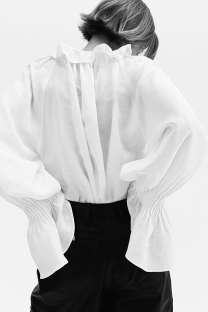 Oversized linen-blend shirt