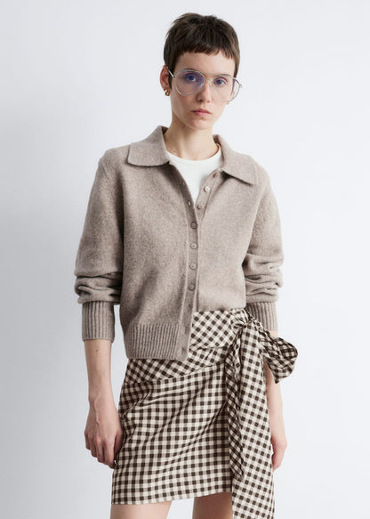 Knitted Collar Cardigan