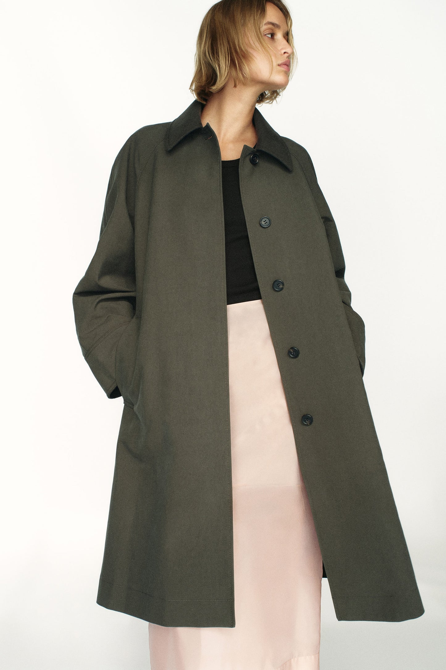 Wool-Trimmed Long Car Coat