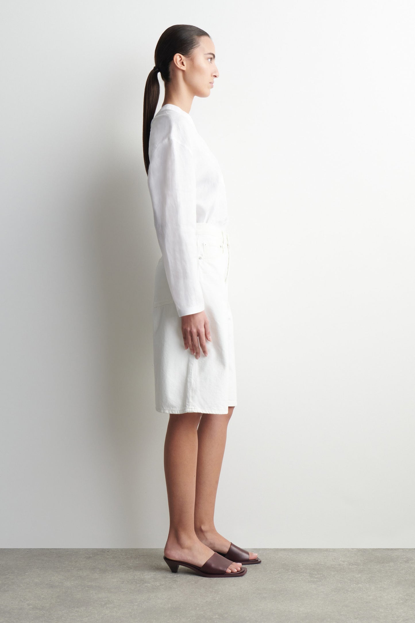 Leather Kitten-Heel Mules