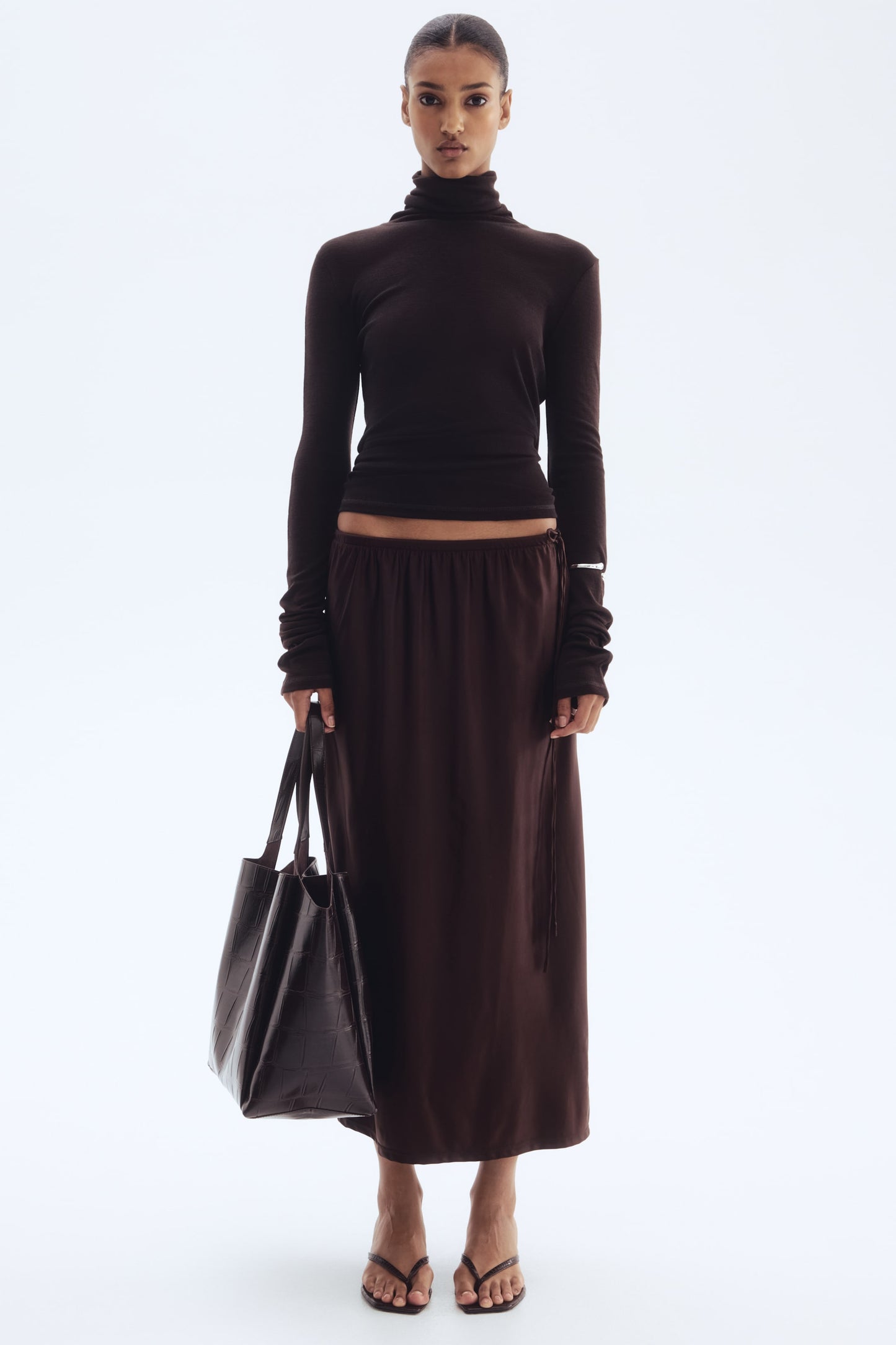 Drawstring-detail skirt
