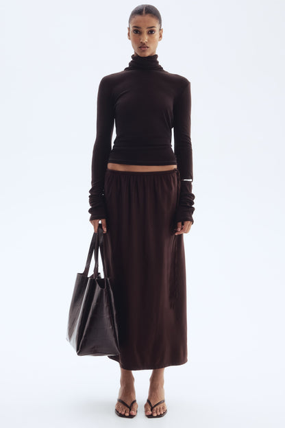 Drawstring-detail skirt