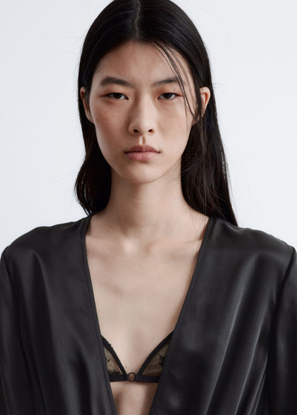 Satin Midi Shirt Dress