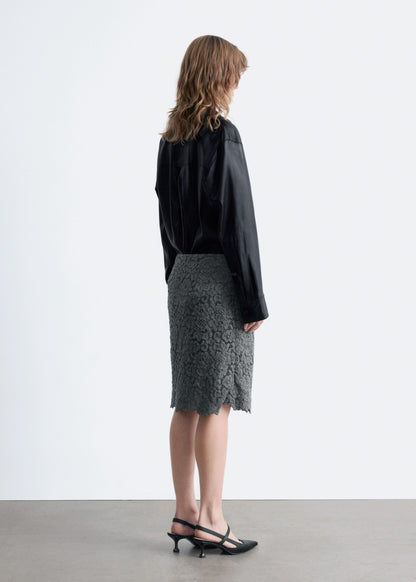 Pencil Lace Midi Skirt