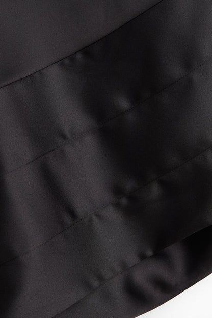 Asymmetric satin halterneck top