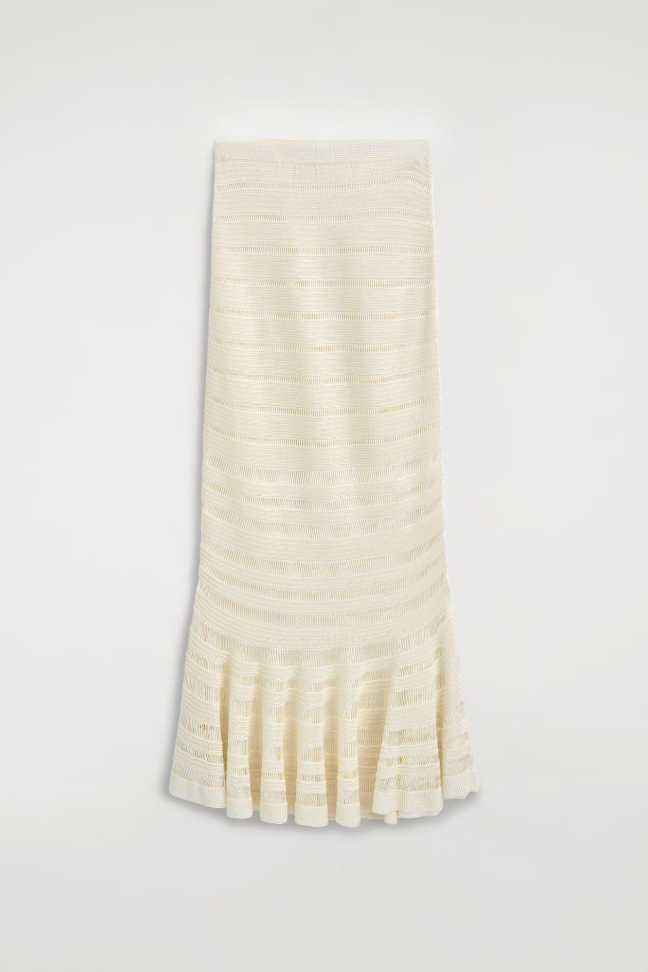 Ladder-Stitch Knitted Midi Skirt