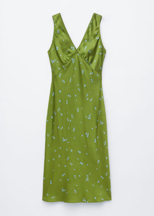 V-Neck Slip Midi Dress