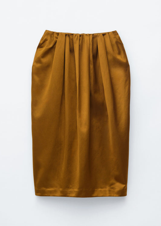 Sculpted Satin Midi Skirt