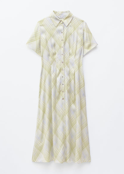 Pleated Waist Shirt Dress