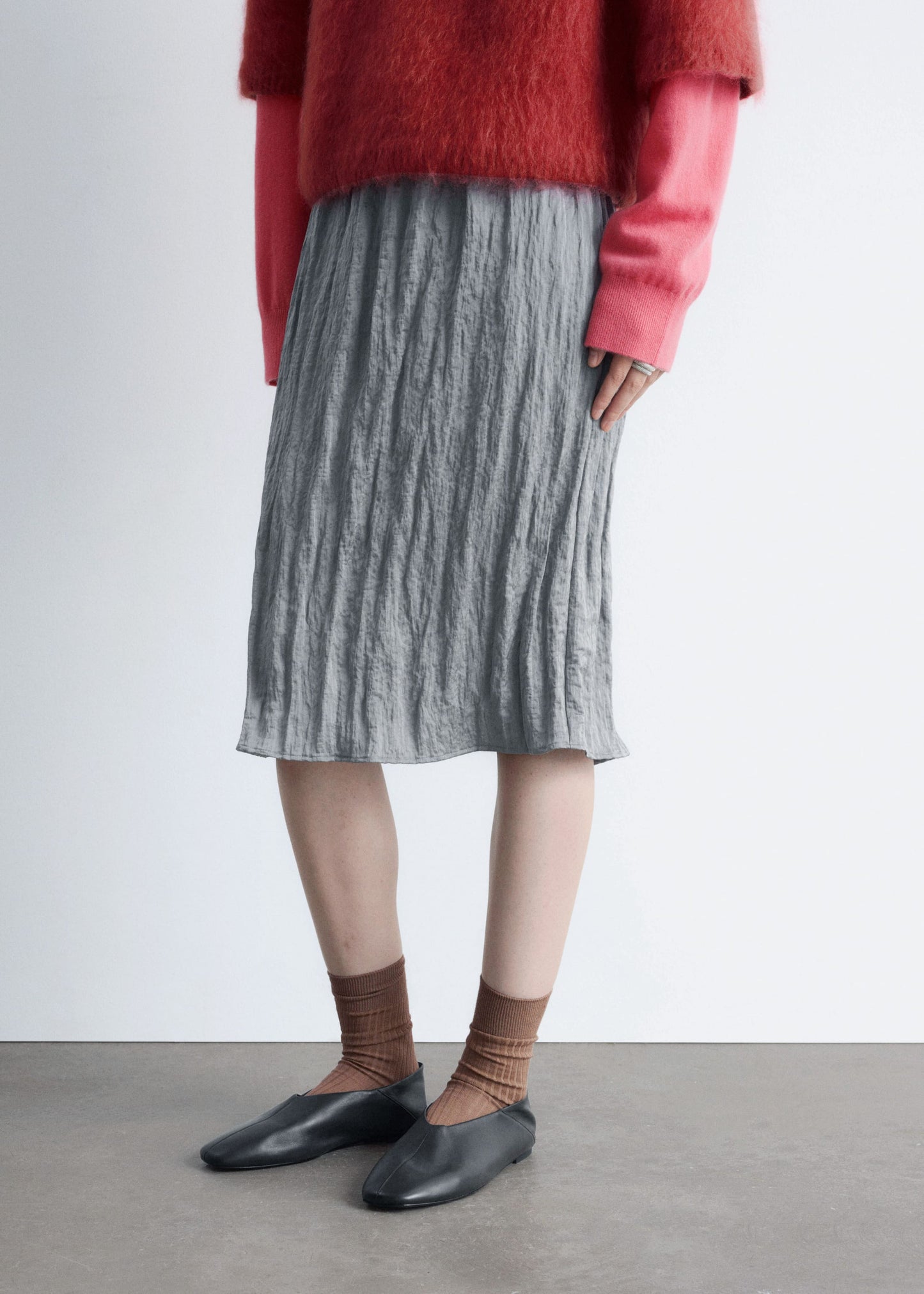 Knee-Length Crêpe Skirt