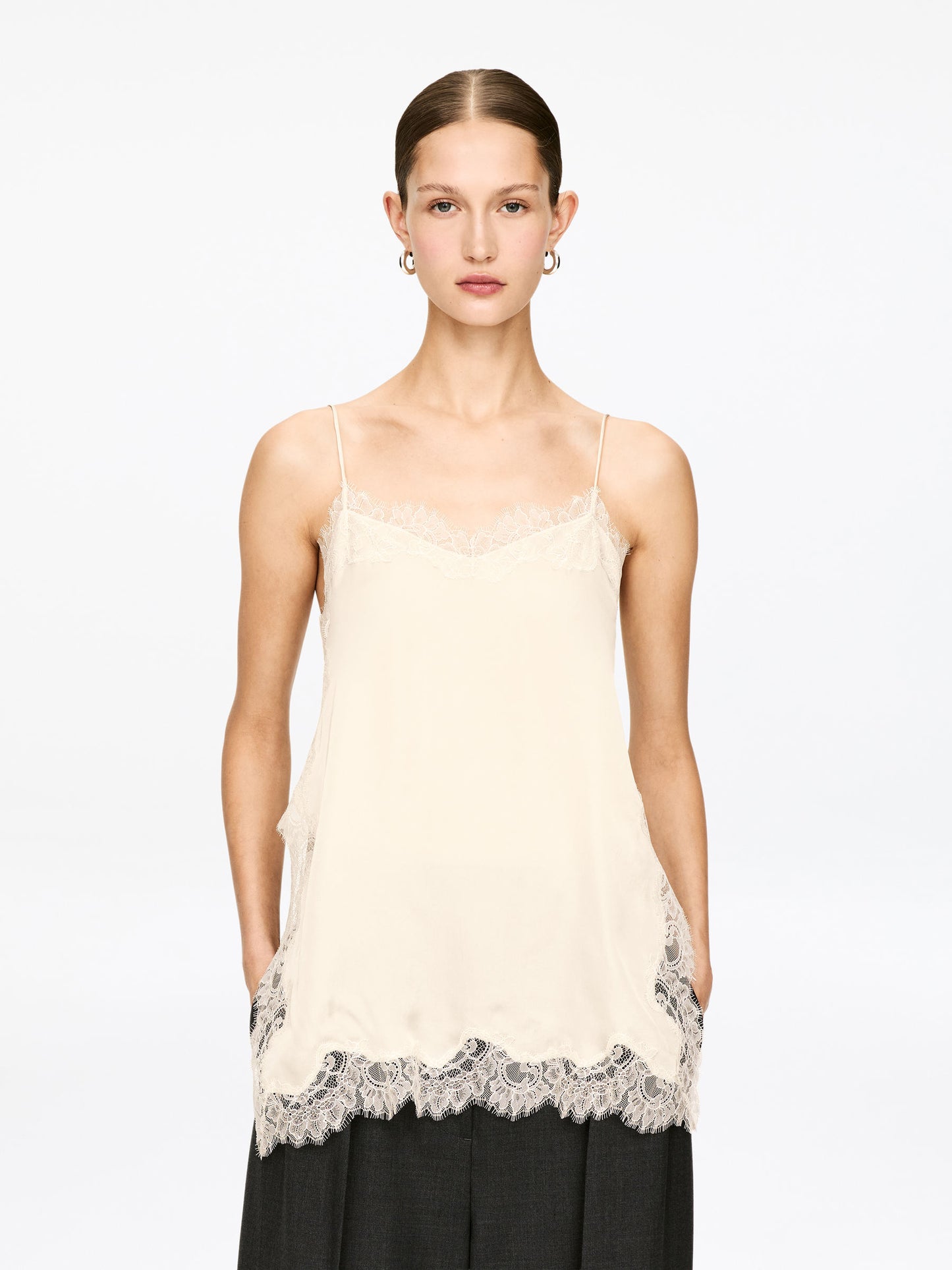 Lace-Detail Strap Top