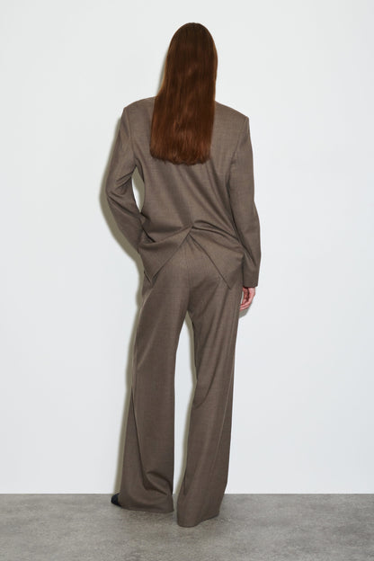 Wool-Blend Wide-Leg Trousers