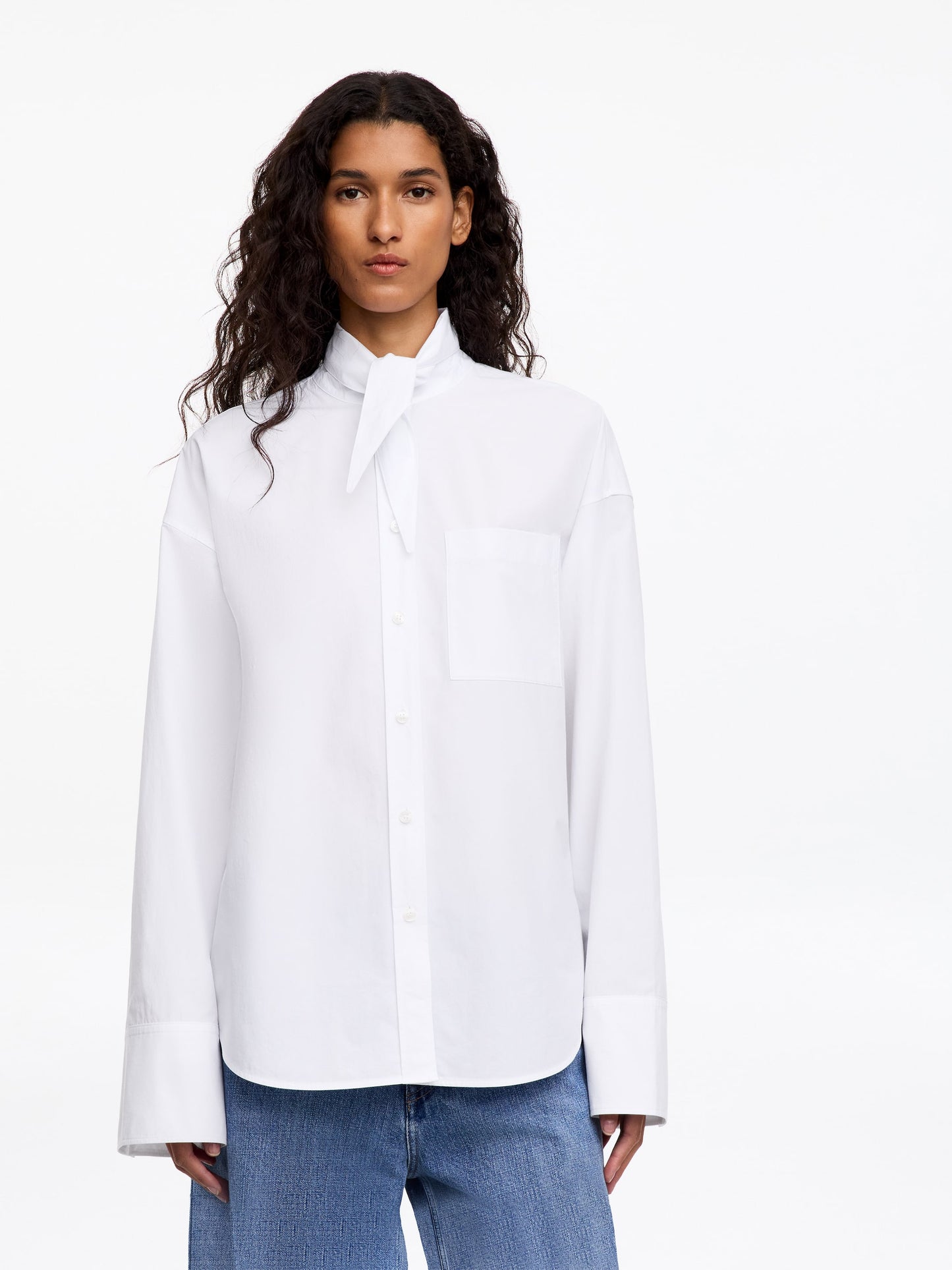 Tie-Detail Pima Cotton Shirt