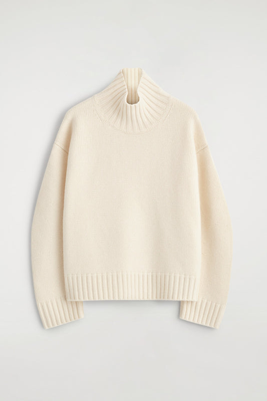 Chunky cashmere funnel-neck jumper
