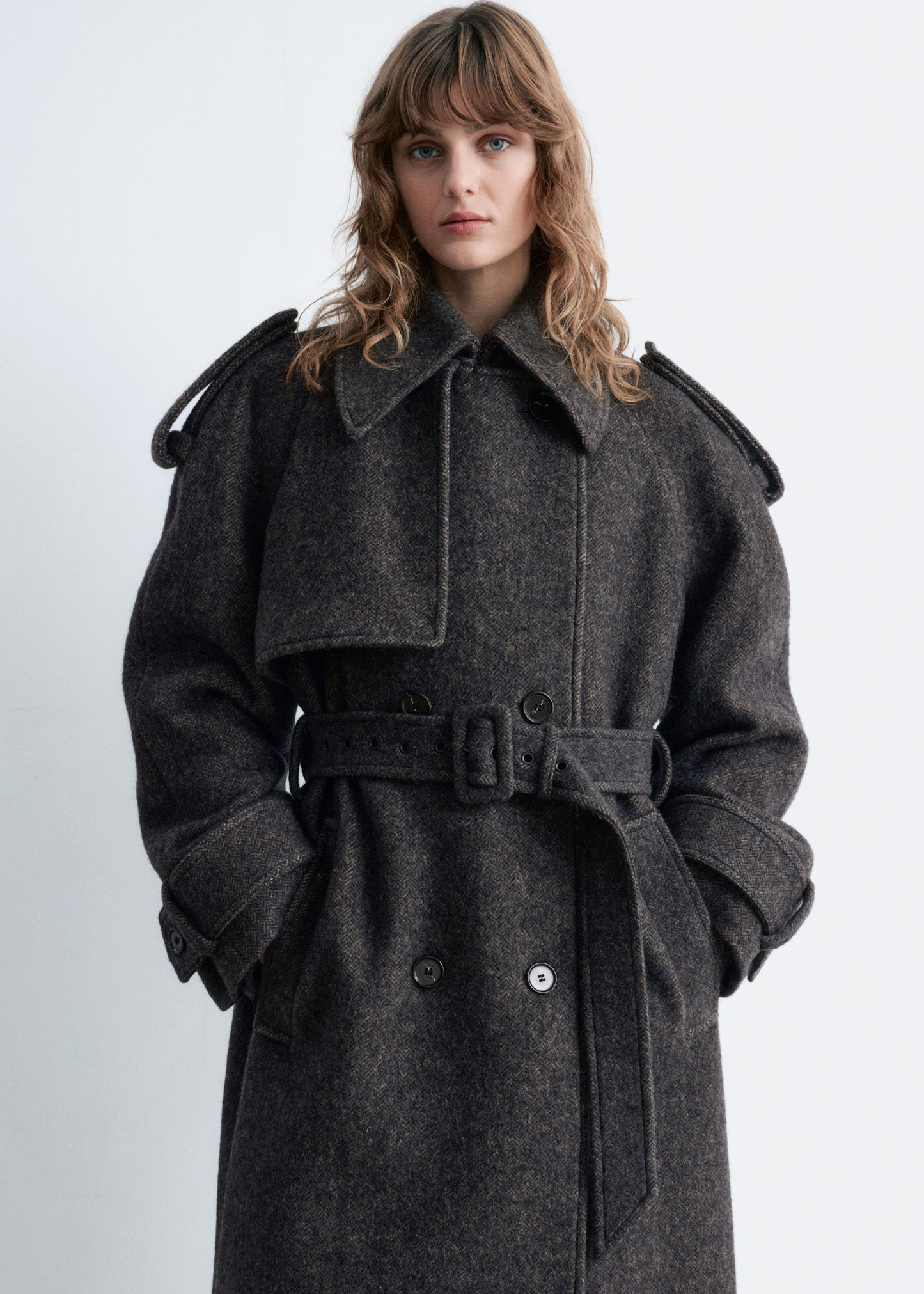 Wool-Blend Trench Coat