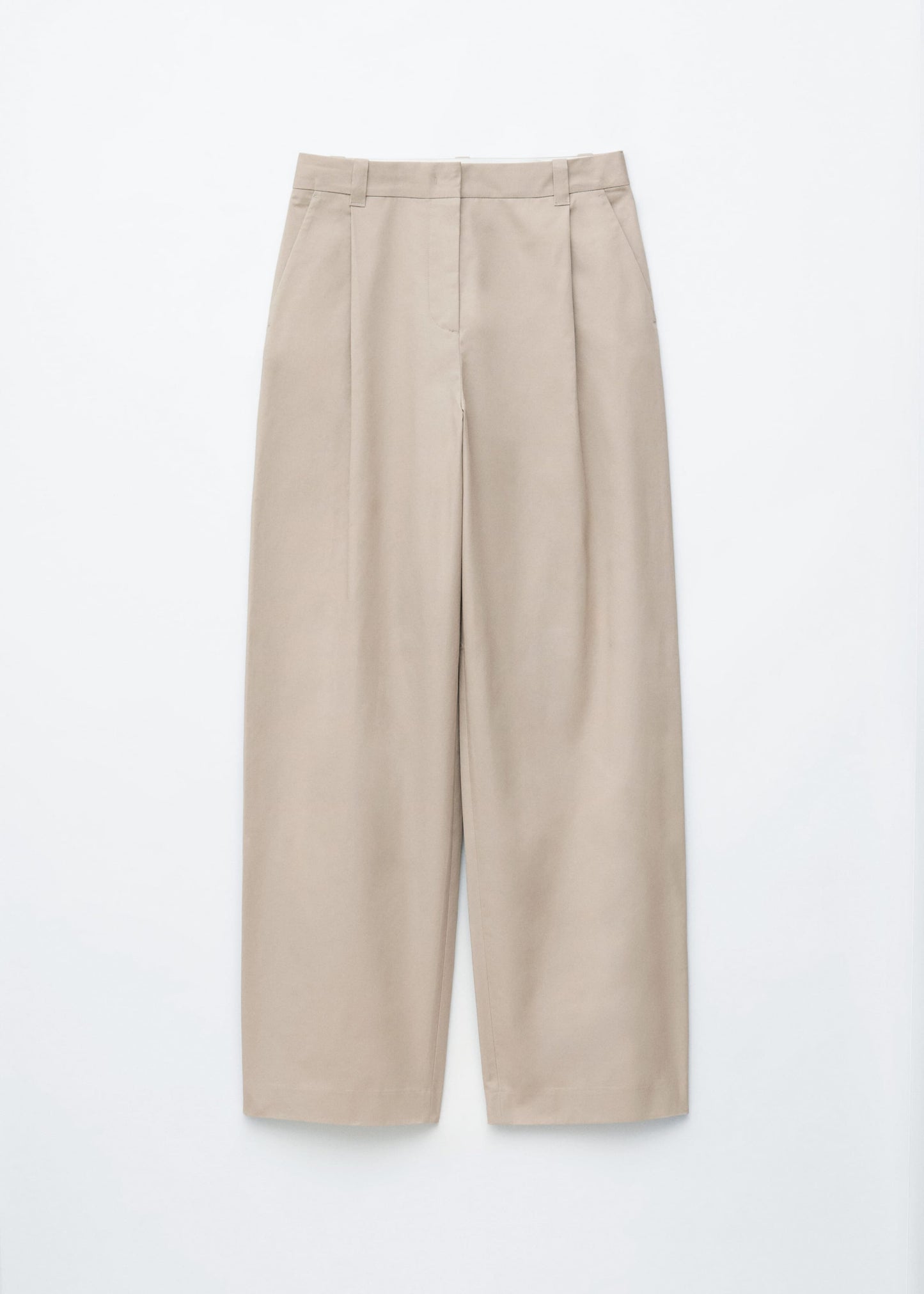 Pleated Cotton Trousers