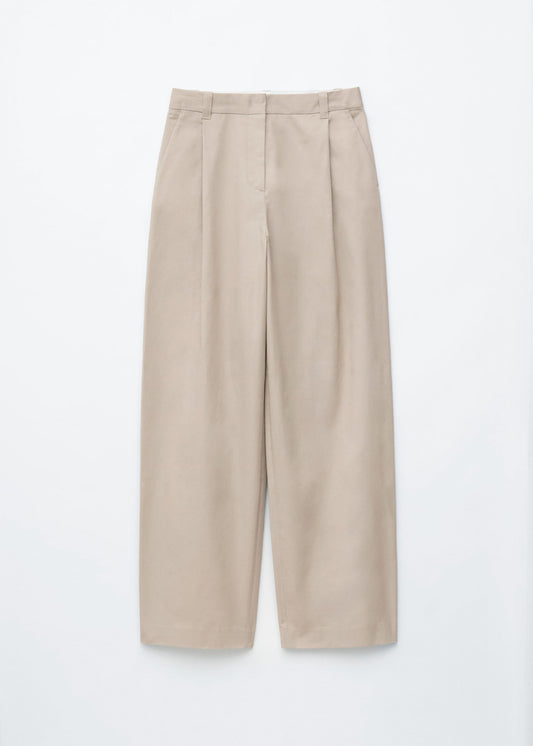Pleated Cotton Trousers