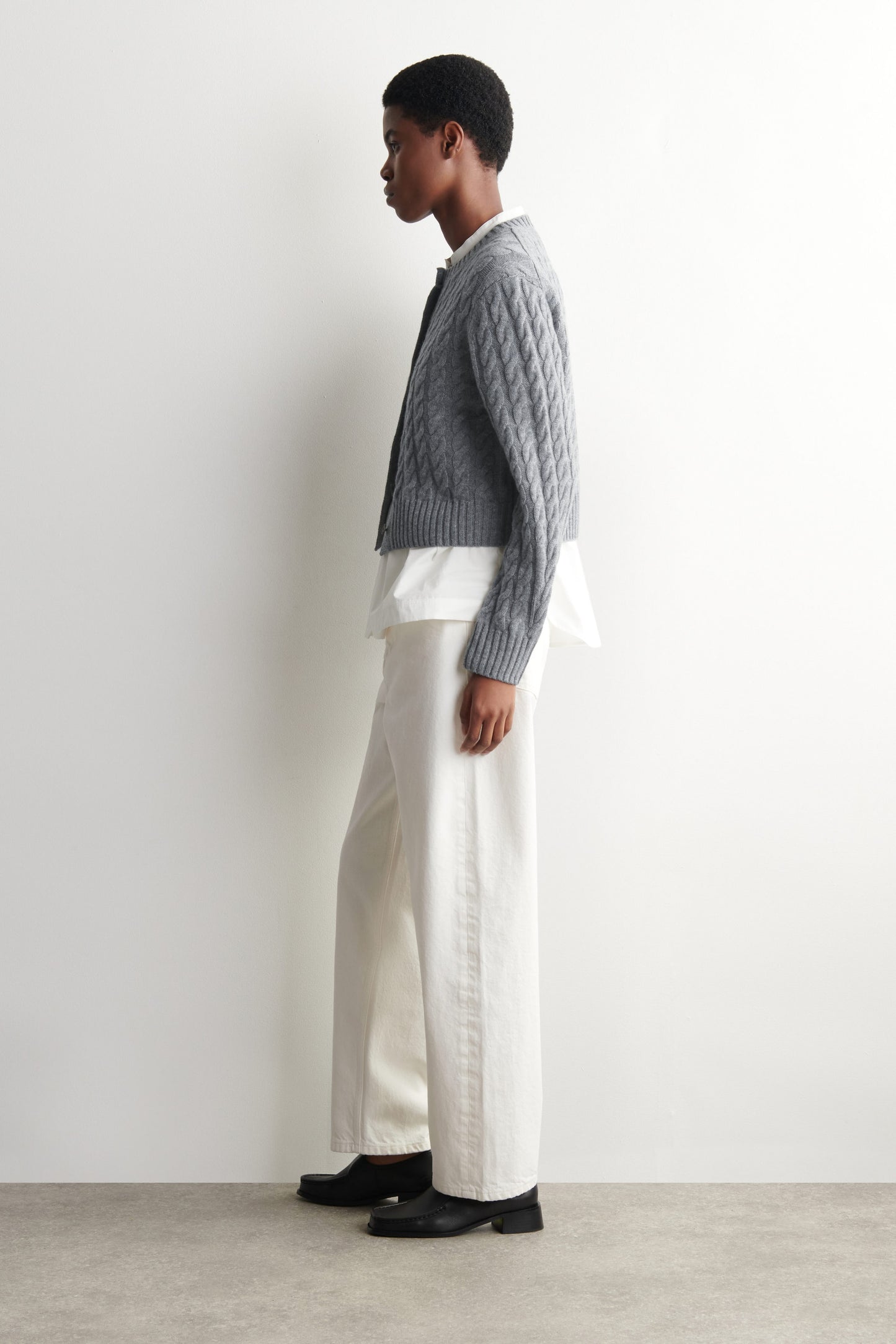Cable-Knit Merino Wool Cardigan