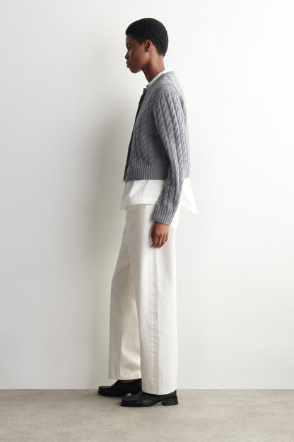 Cable-Knit Merino Wool Cardigan