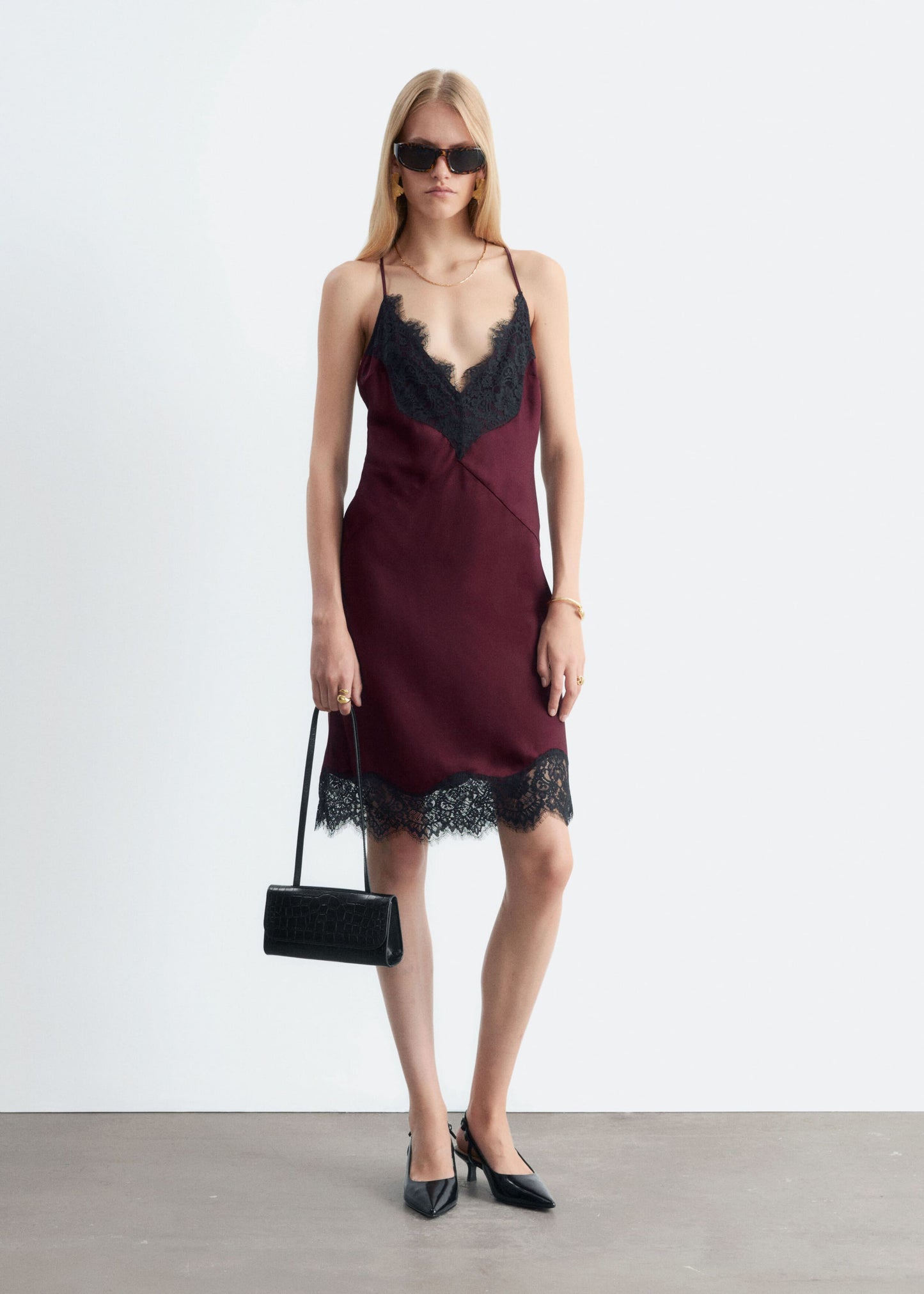 Lace Trim Slip Dress