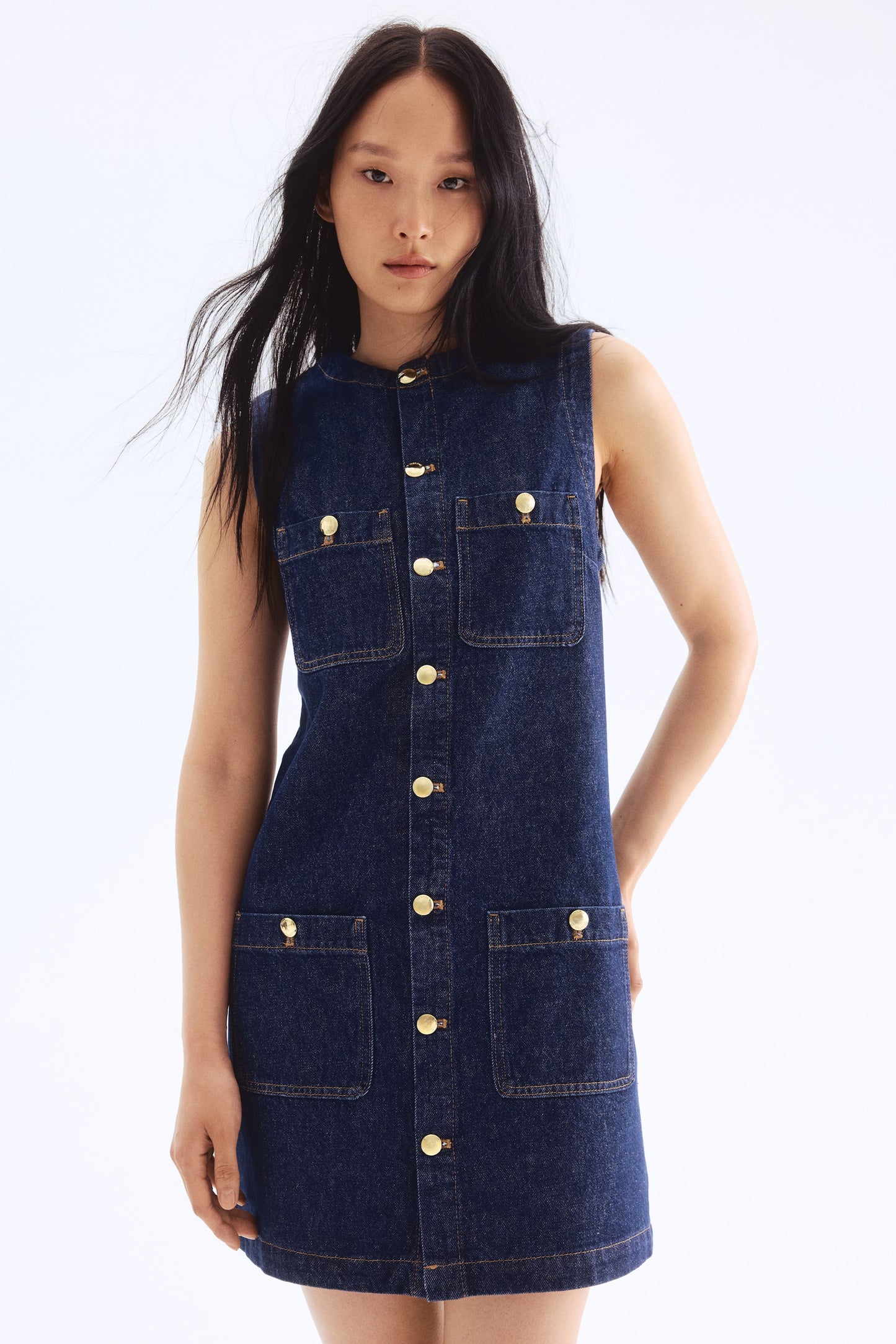Sleeveless denim dress