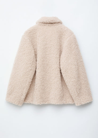 Wool-Blend Faux-Fur Jacket