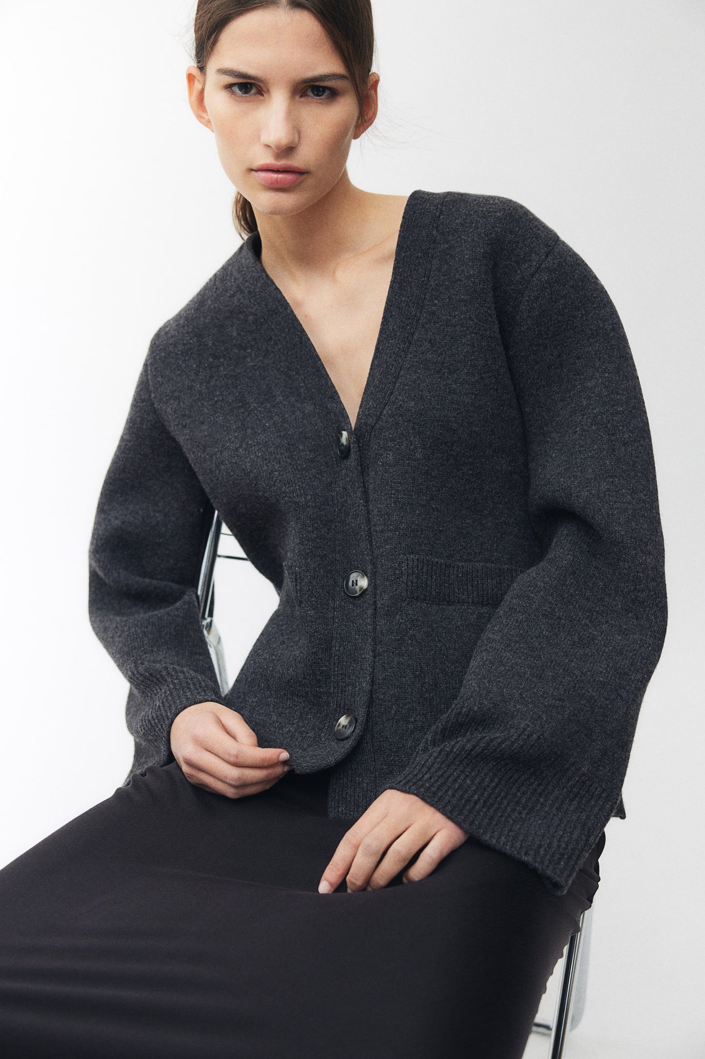 Knitted wool cardigan