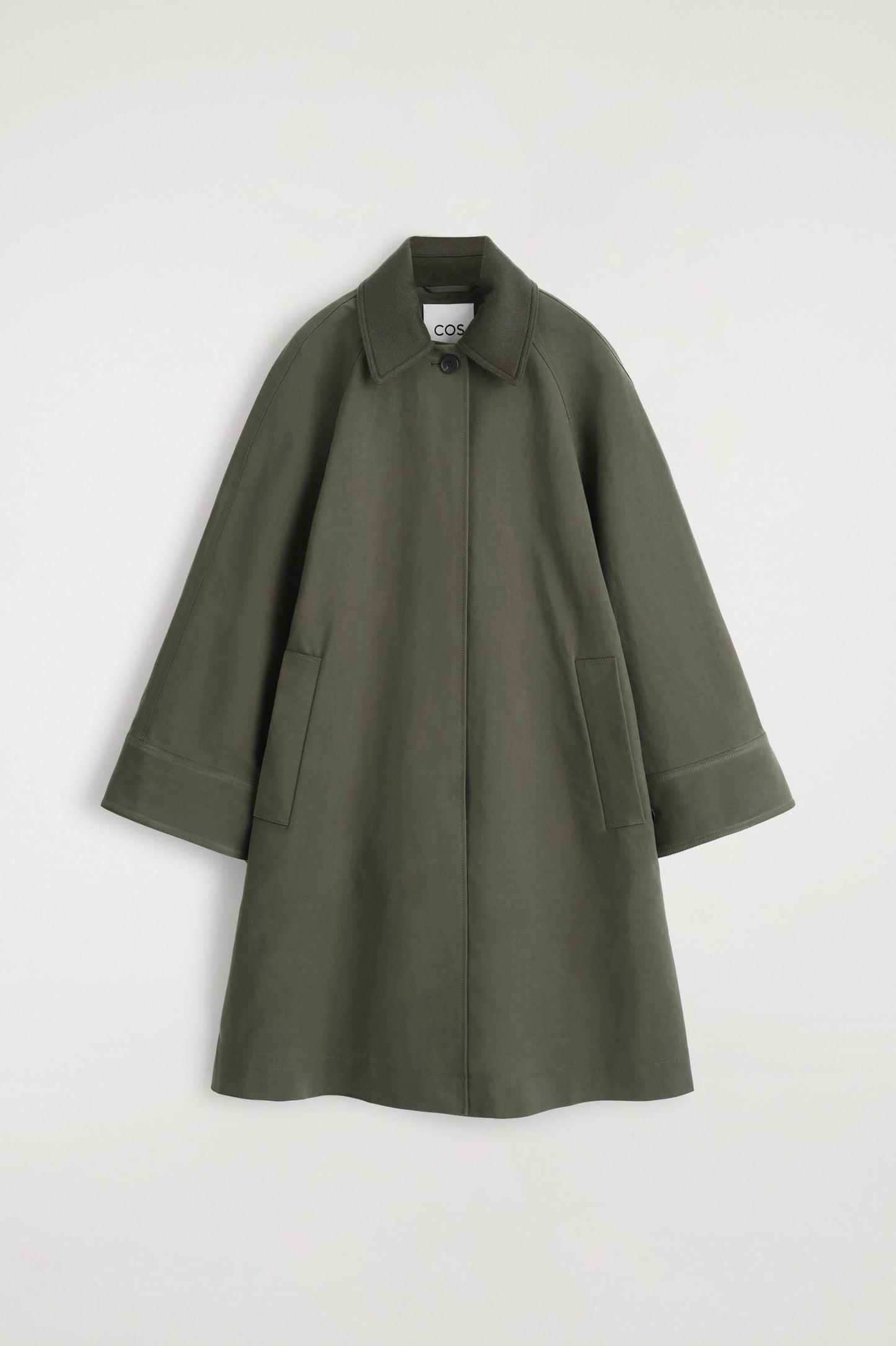 Wool-Trimmed Long Car Coat